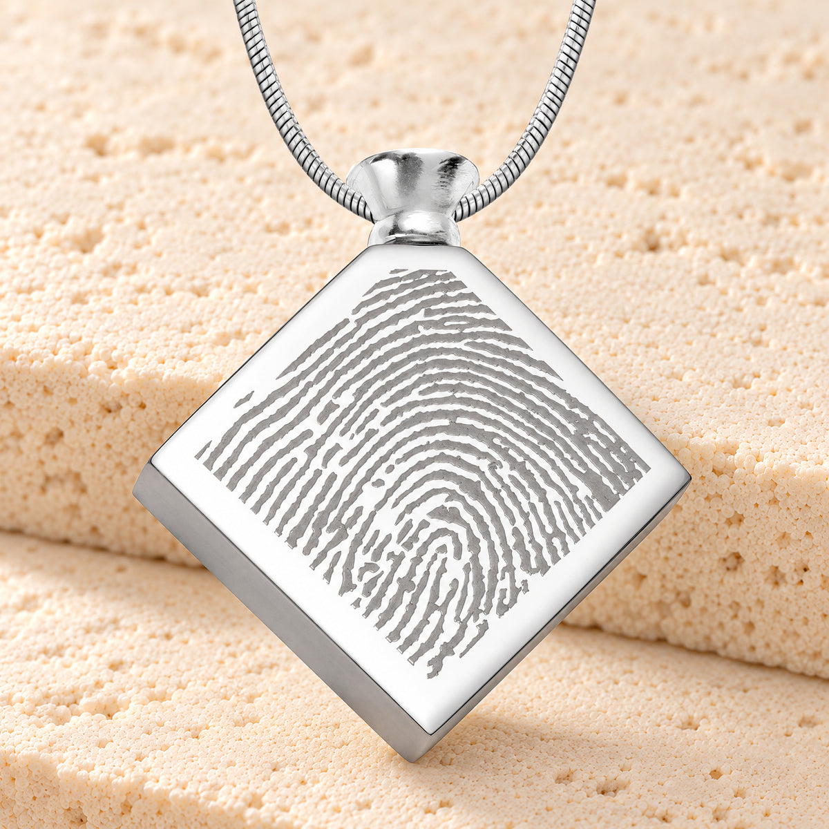 Stainless Quaint Diamond Fingerprint Necklace — main