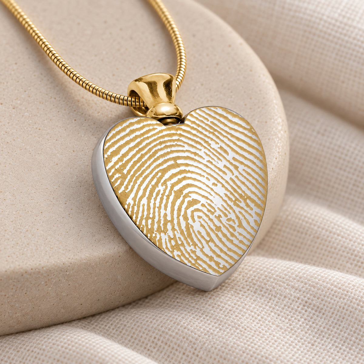 Gold Plated over Stainless Everlasting Journey Fingerprint Necklace — alternate view