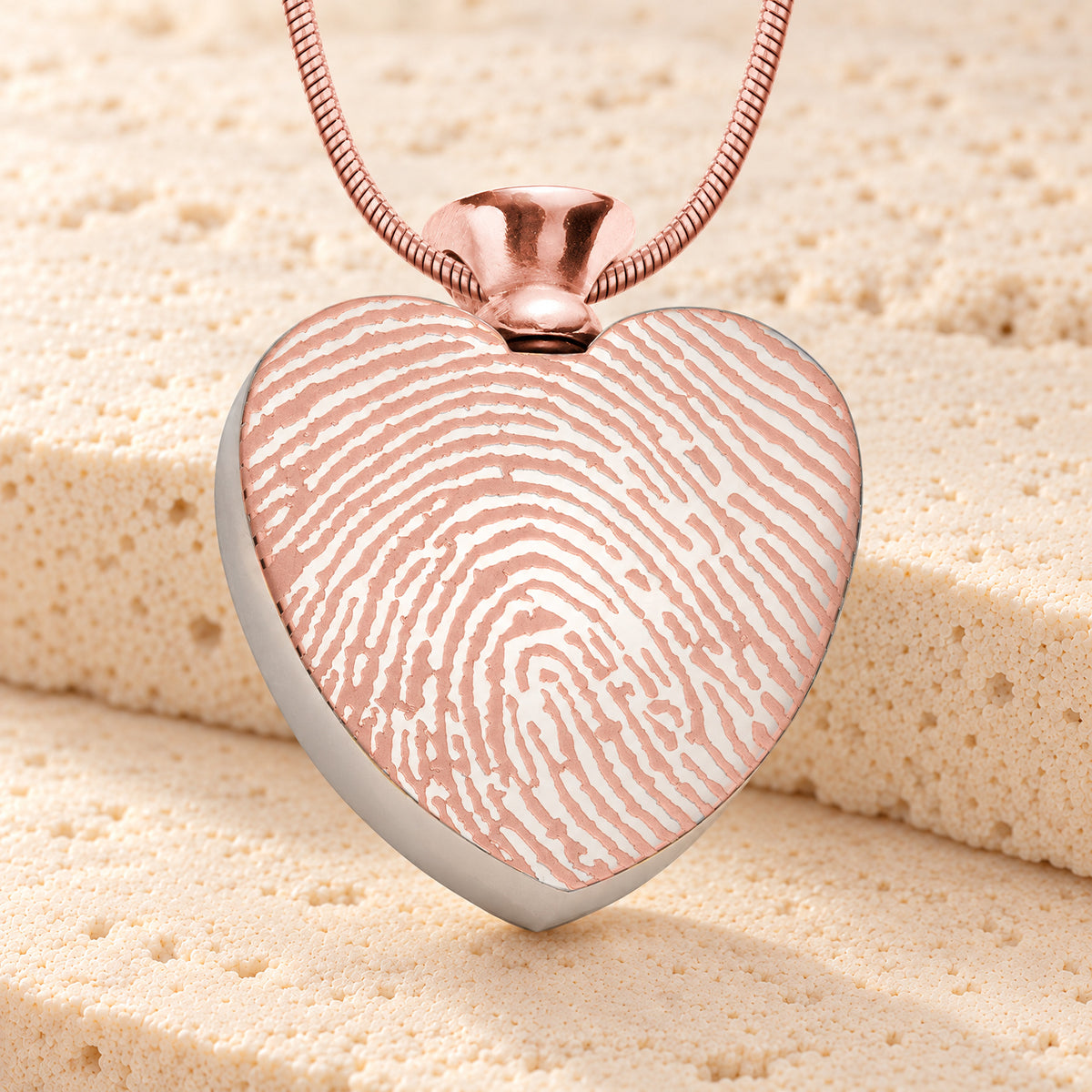 Rose Gold Plated over Stainless Everlasting Journey Fingerprint Necklace — main