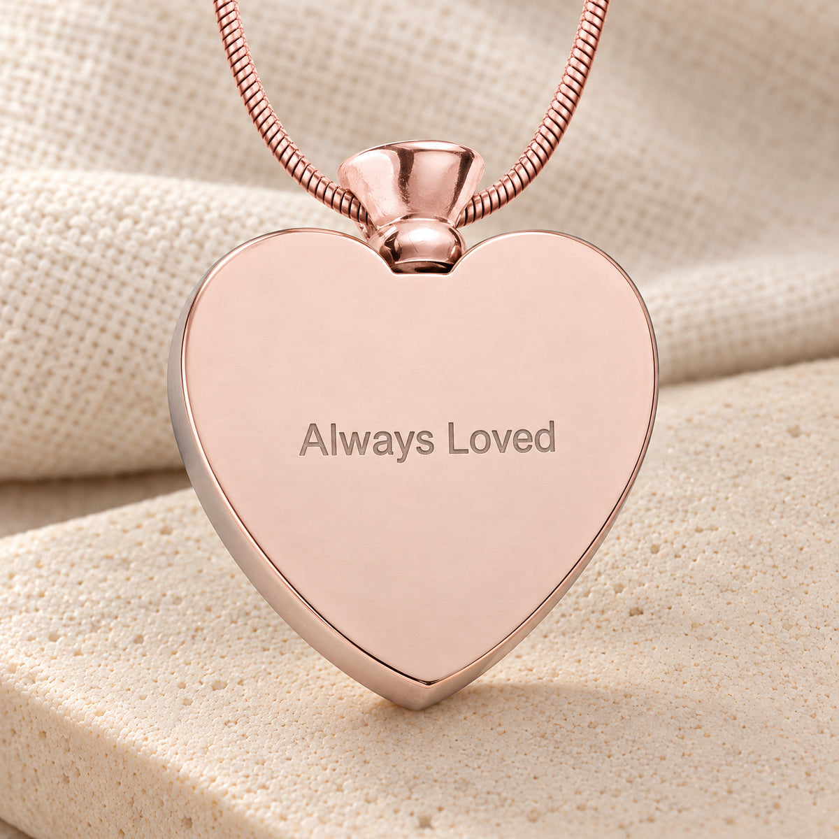 Rose Gold Plated over Stainless Everlasting Journey Fingerprint Necklace — rear engraving