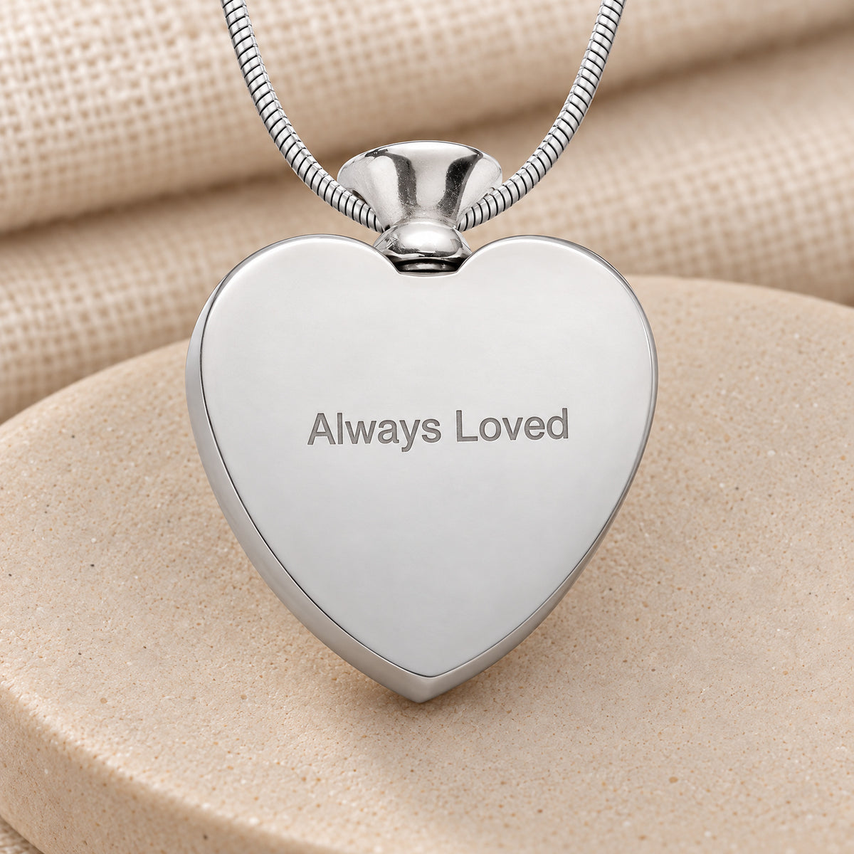 Stainless Everlasting Journey Fingerprint Necklace — rear engraving