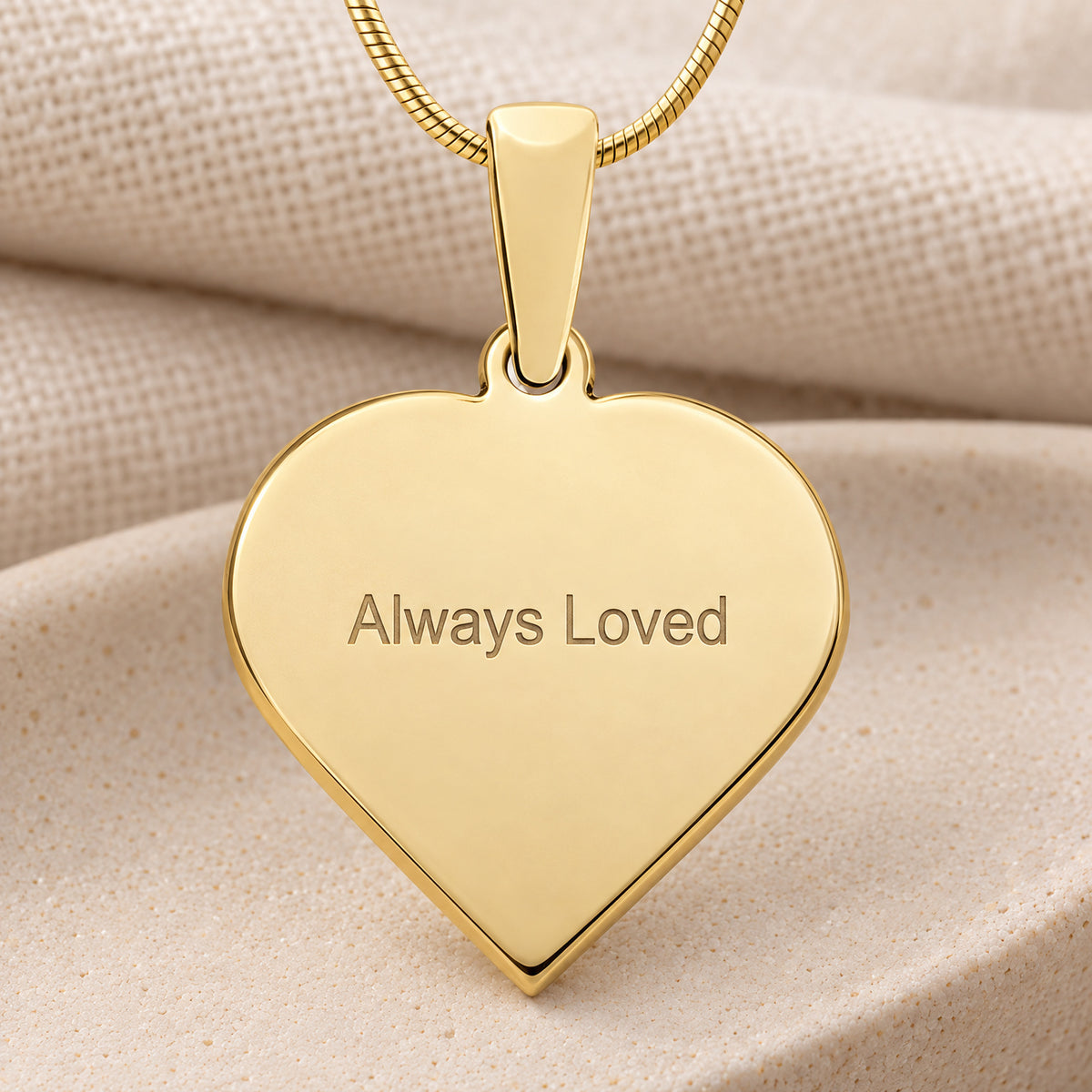 Raised Gold Plated Sterling Heart Fingerprint Necklace — rear engraving