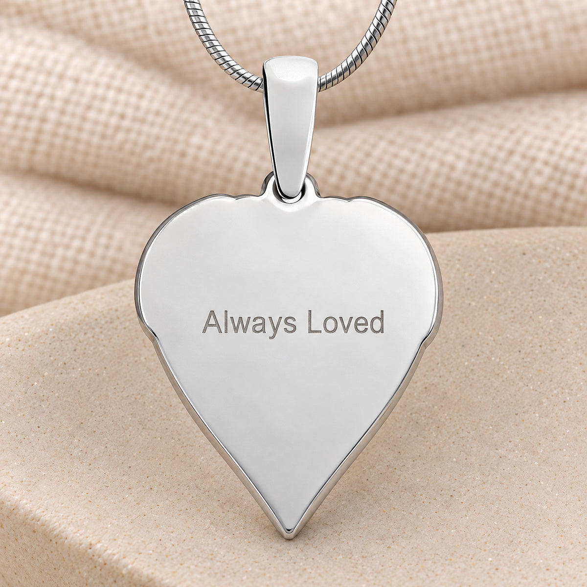 Angel Wings Sterling Fingerprint Necklace — rear engraving