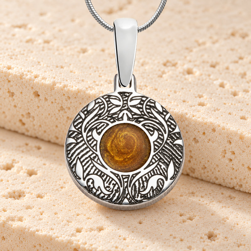 Sterling Small Circle Ash and Fingerprint Necklace
