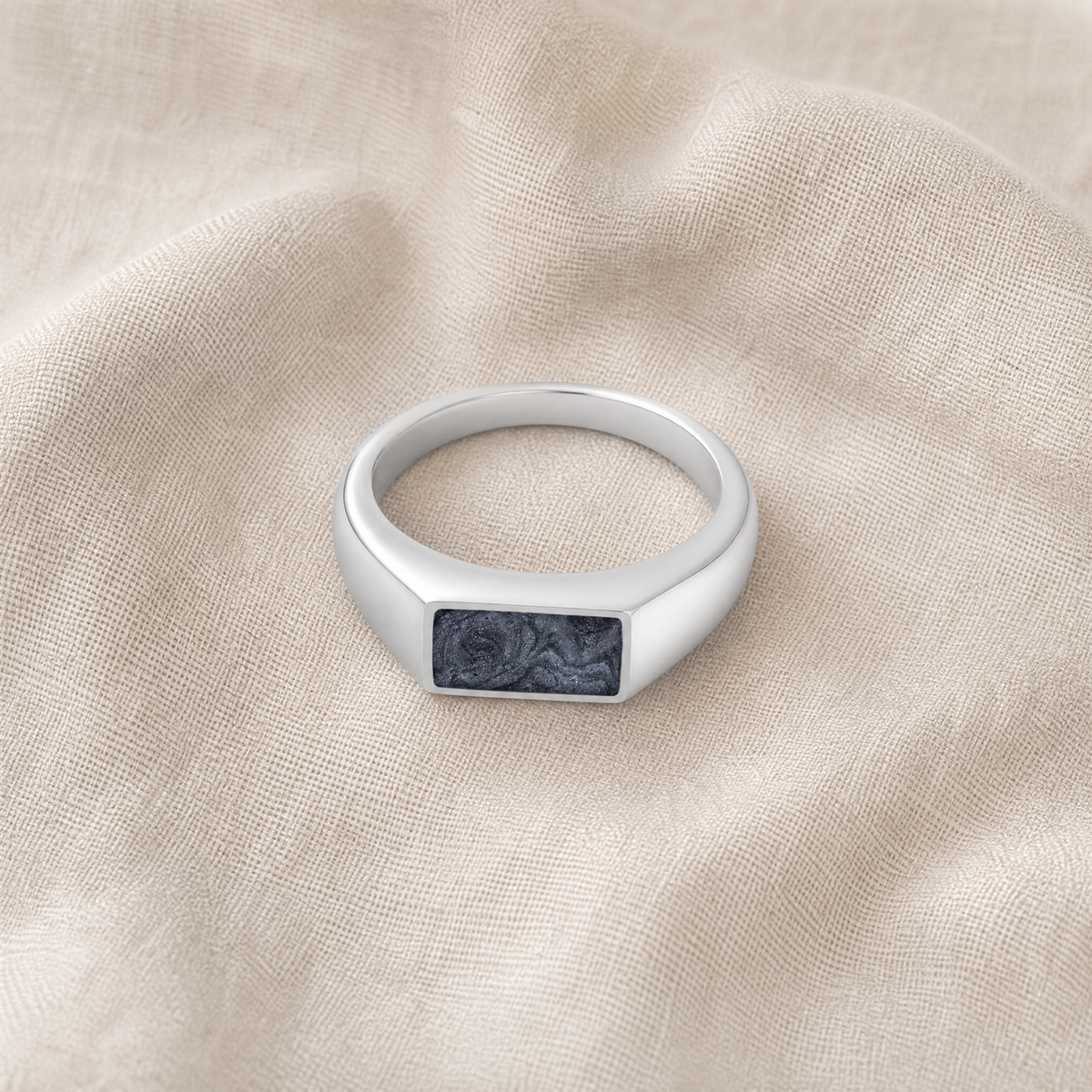 Men's Sterling Silver Desoto Ash Ring with Slate