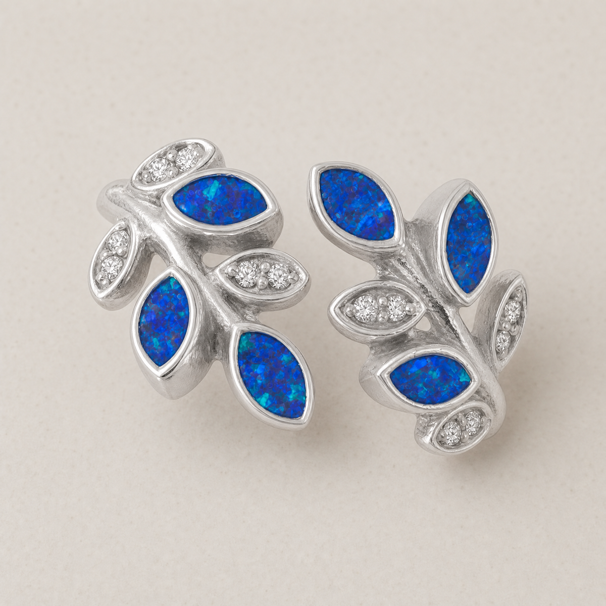 Women's Sterling Silver Chatelain Ash Ring with Opal Blue Waters