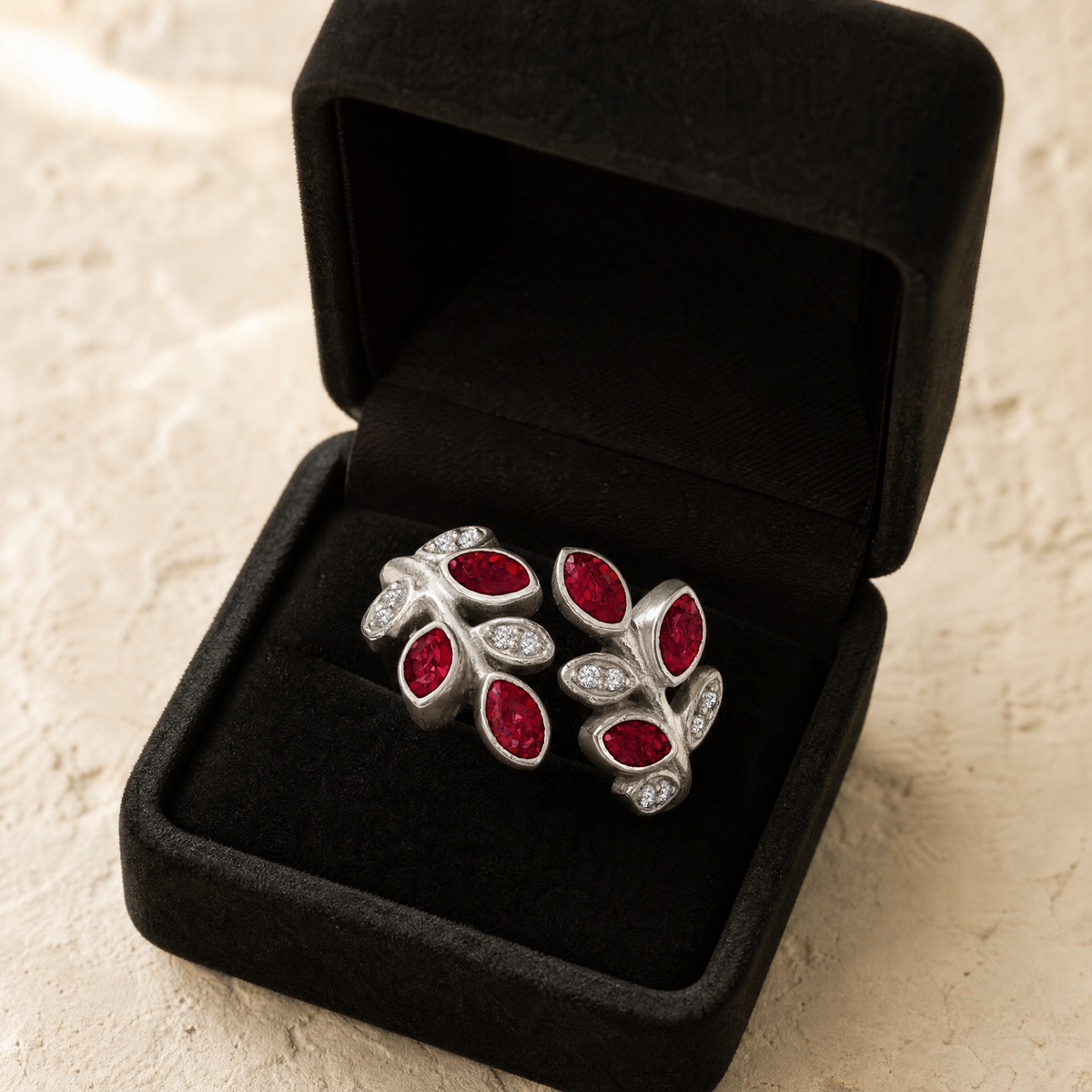 Women's Sterling Silver Chatelain Ash Ring with Scarlet Pearl Opal