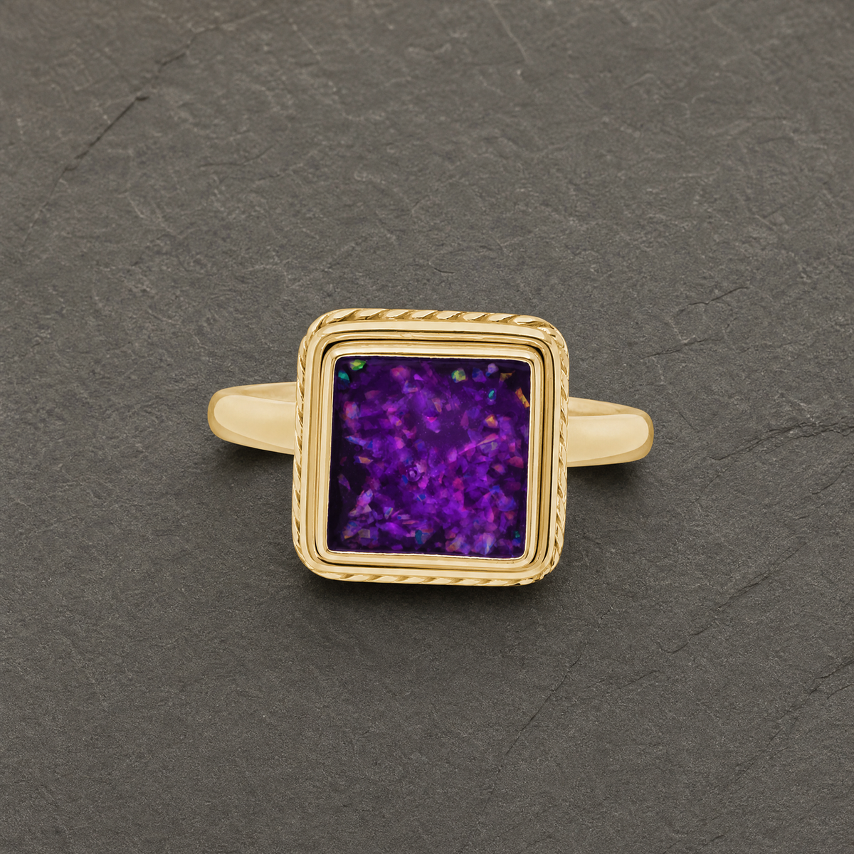 Solid 14K Gold Women's Granville Ash Ring with Lilac Pearl Opal