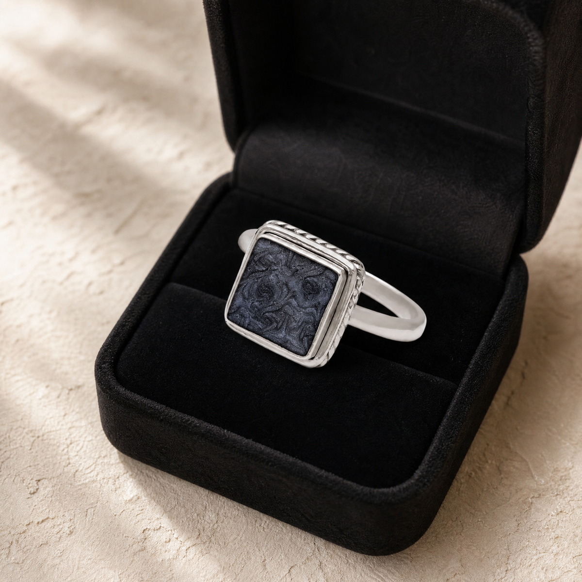 Women's Sterling Silver Granville Ash Ring with Slate