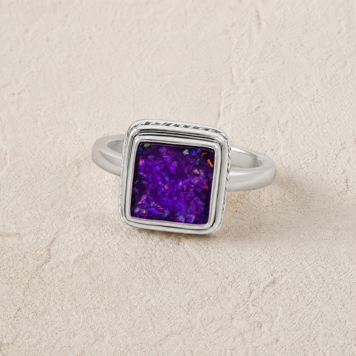 Women's Sterling Silver Granville Ash Ring with Lilac Pearl Opal