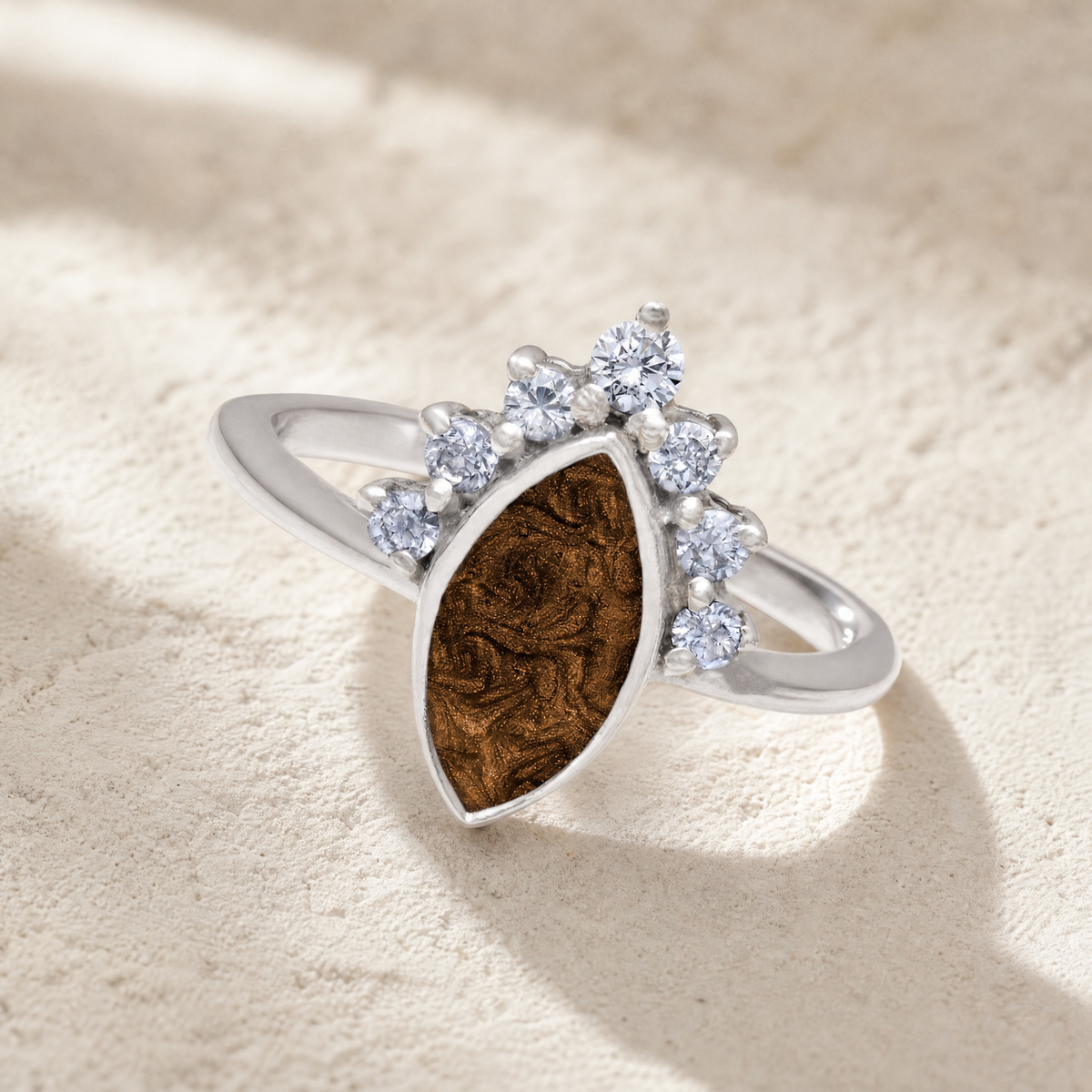 Women's Sterling Silver Lakeway Ash Ring with Carob