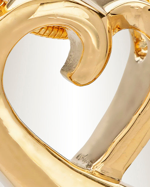 14K Gold Folded Heart Memorial Jewelry