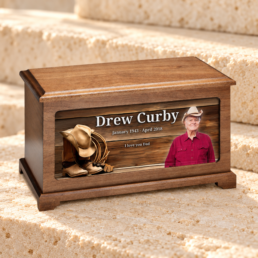 Cowboy Urn With Photo — main — evr9136g