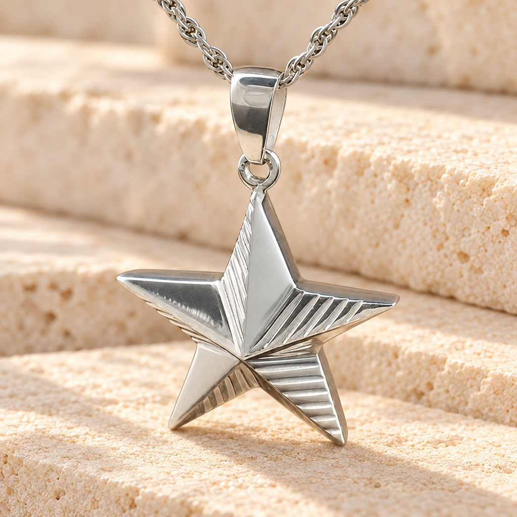 Sterling Silver Military Star Memorial Locket — main — evr186ss