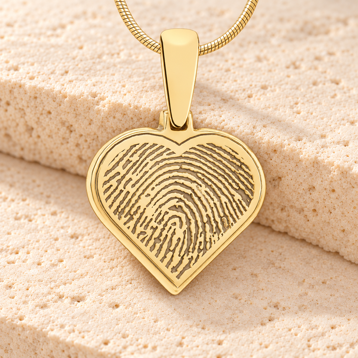 Solid 14k Gold Heart Fingerprint Necklace — main — evr4728kg
