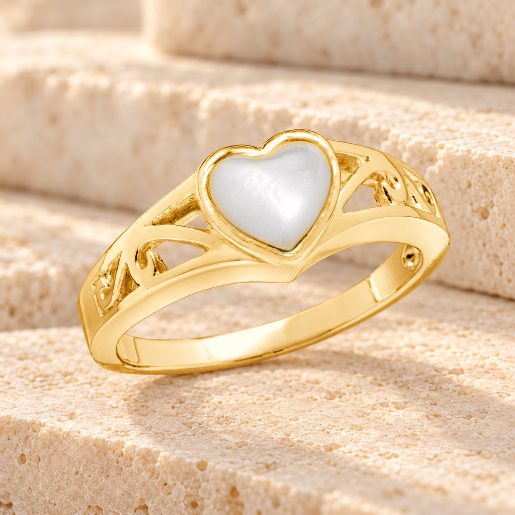 Women's 14K Gold Mother of Pearl Cremation Ring — main — evr6352mopkg
