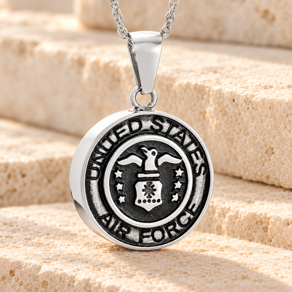 Stainless Steel Air Force Medal Pendant Keepsake — main — evr6373s