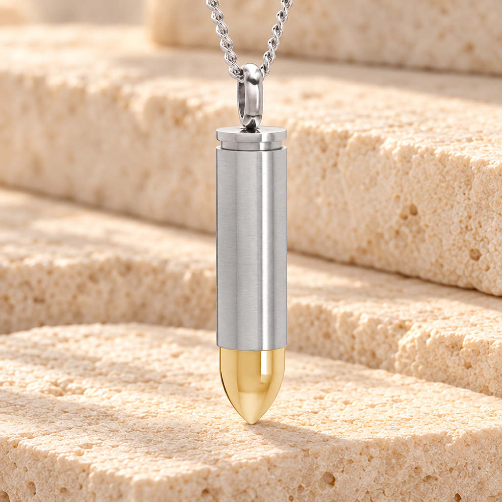 357 Magnum Bullet with Gold Tip Cremation Keepsake — main — evr791
