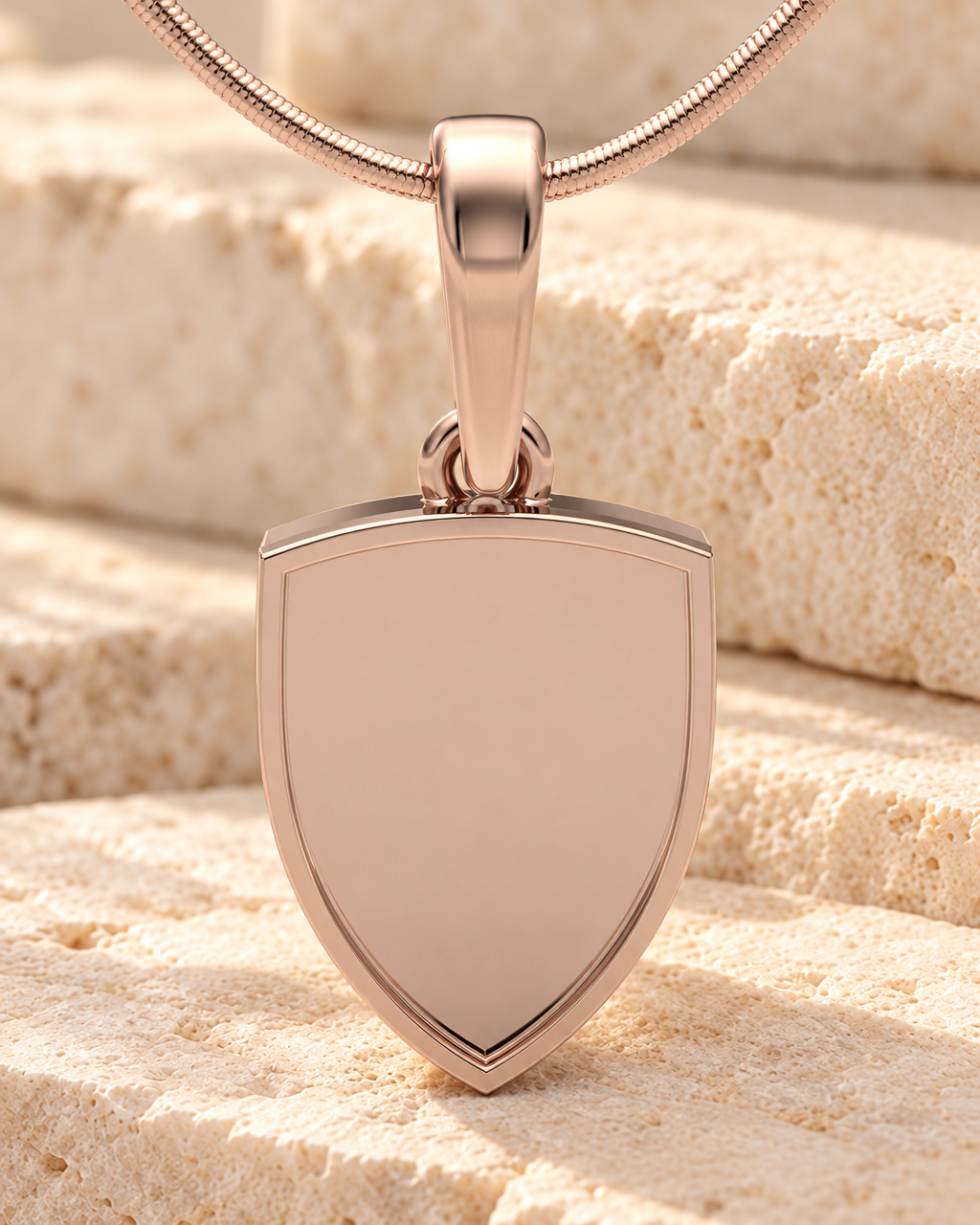 Rose Gold Plated Shield Me Forever Sealed Memorial Jewelry — main — evr20013rgfs
