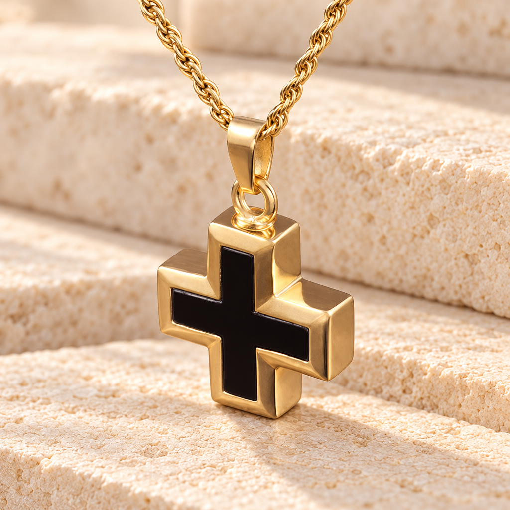 14K Gold Plated Destiny Cross Urn Keepsake — main — evr713kg