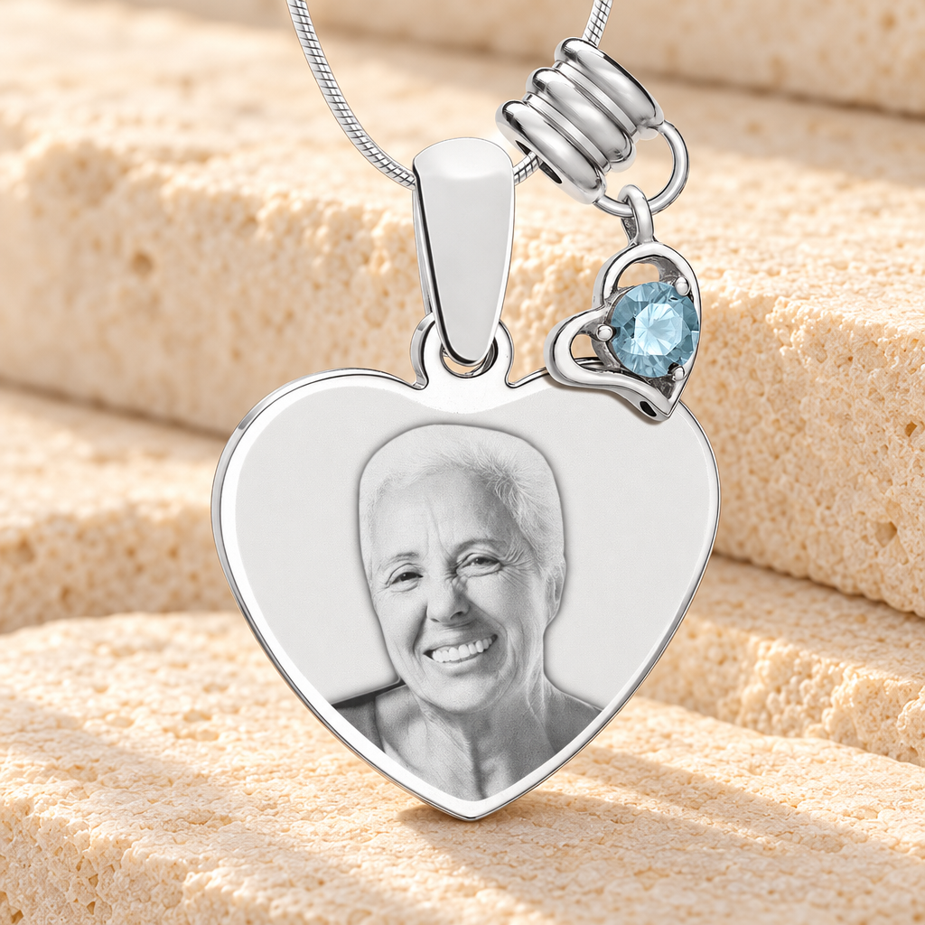 March Heart Photo Engraved Stainless Keepsake — main — evr6402mar