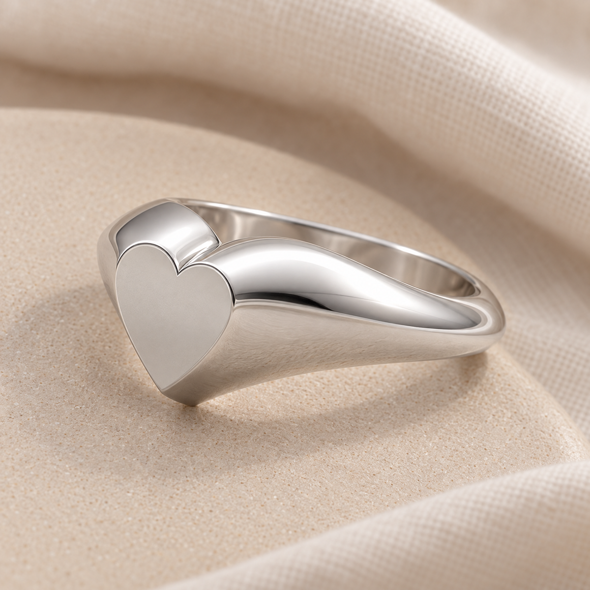 Solid 14K White Gold Signet Forever Sealed Memorial Ring — alternate view — evr20039wgfs