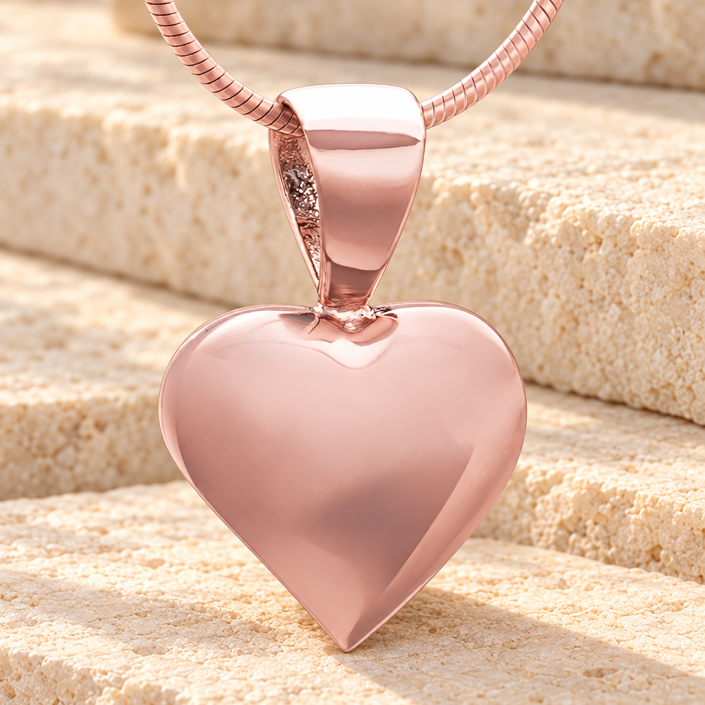Rose Gold Caring Heart Cremation Jewelry — main — evr6459rg