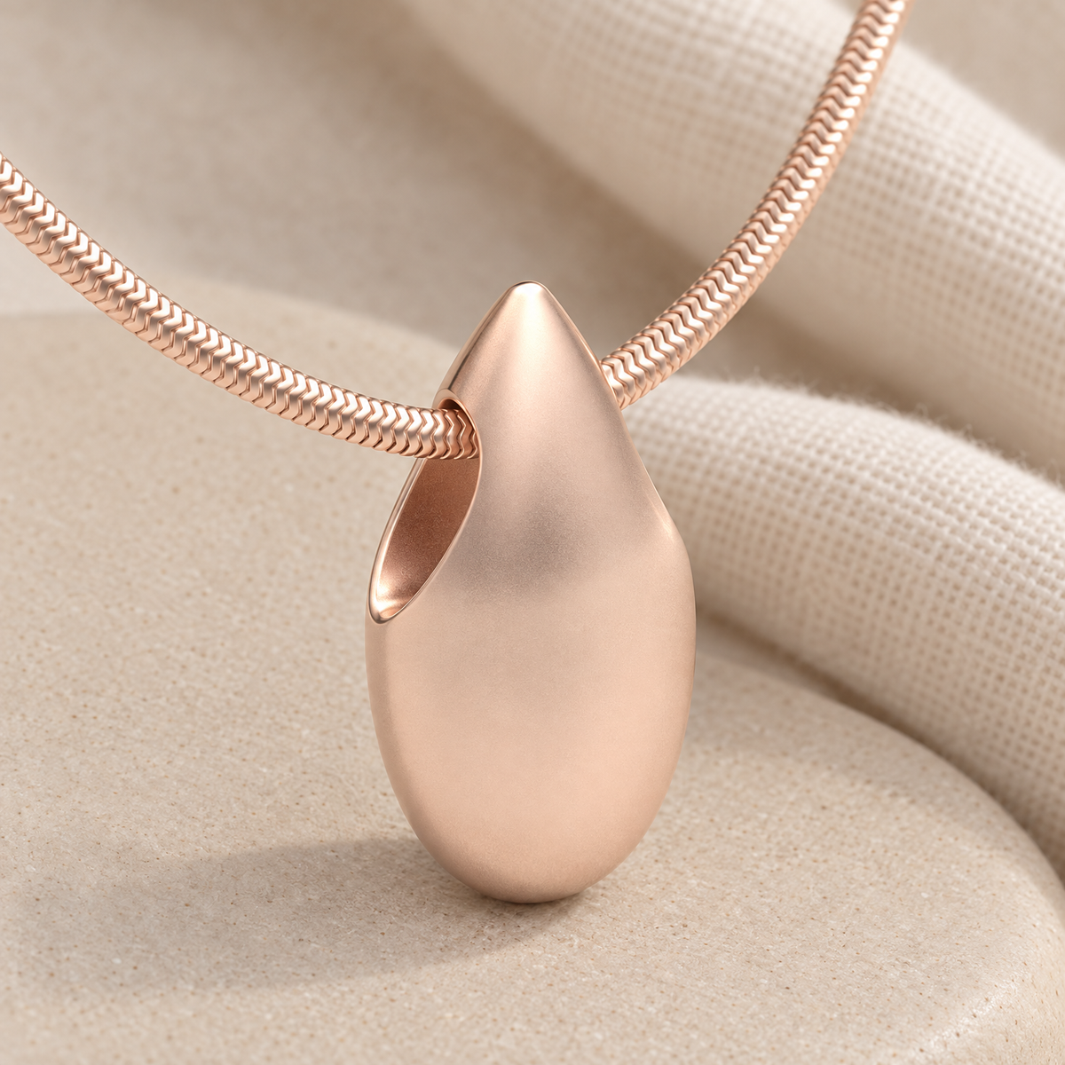 Rose Gold Plated Simple Tear Forever Sealed Cremation Jewelry — alternate view — evr6460rgfs