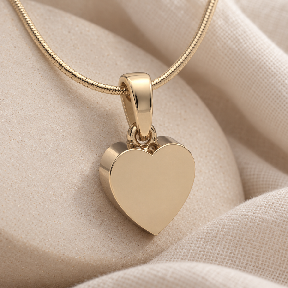Solid 14K Gold Simple Heart Forever Sealed Cremation Jewelry — alternate view — evr6447kgfs