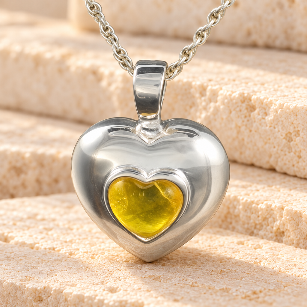 Sterling Silver November Heart Funeral Jewelry — main — evr710ss