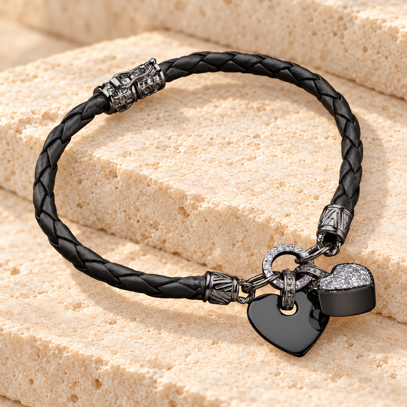 Black Forever Bracelet Cremation Jewelry