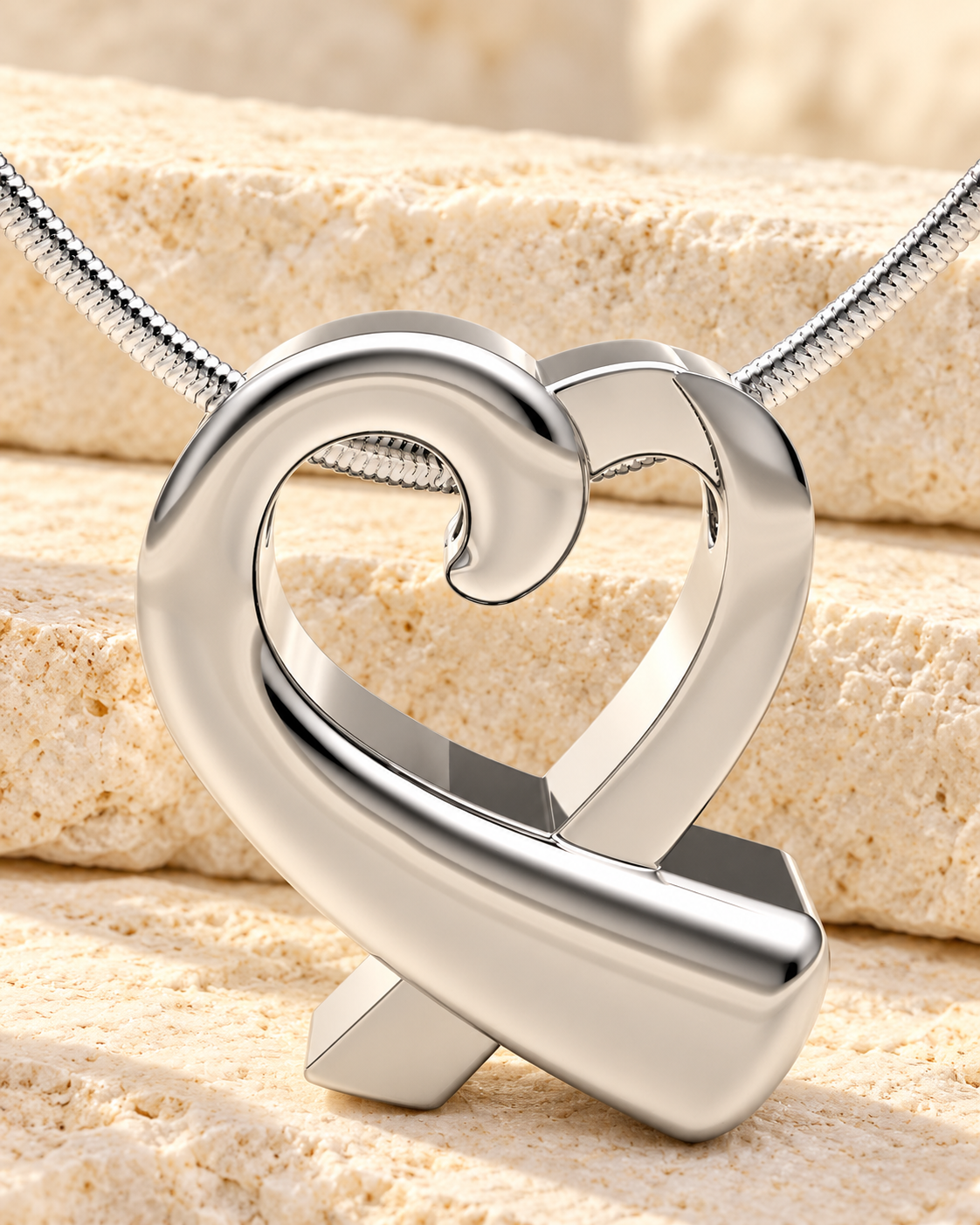 Folded Heart Forever Sealed Memorial Jewelry — main — evr6181fs