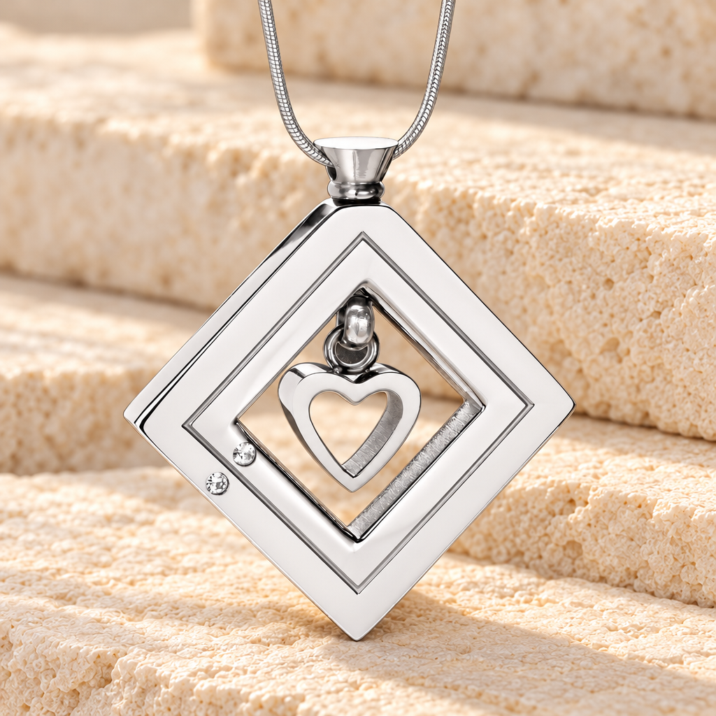 Silver Enchanting Heart Urn Pendant — main — evr5012s