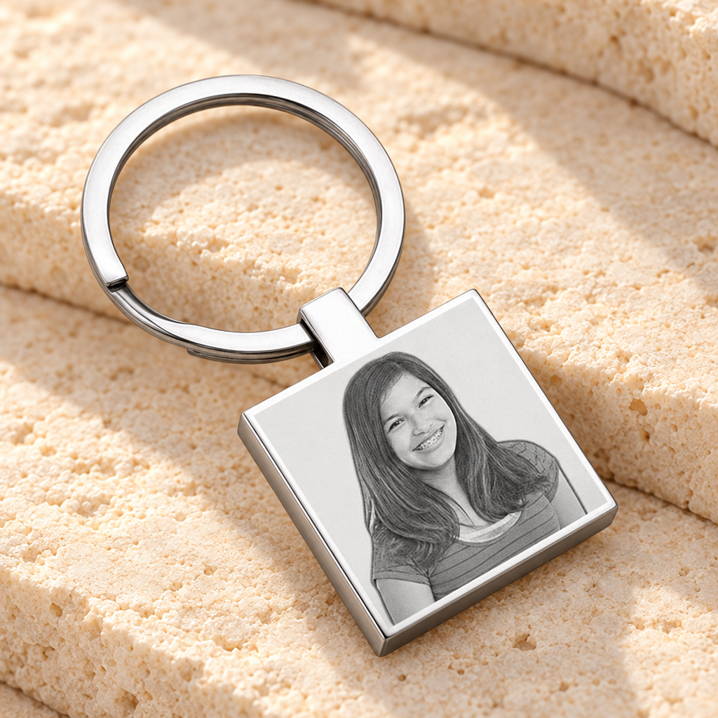 Stainless Steel Boxed Photo Engraved Keychain — main — evr6566ss