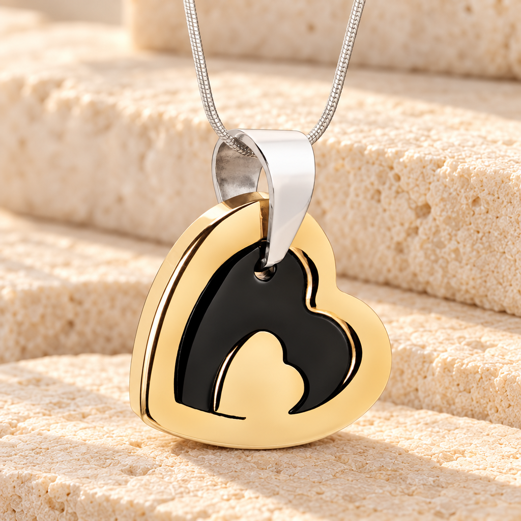 Gold Plated Honesty Heart Necklace Urn — main — evr1504bg