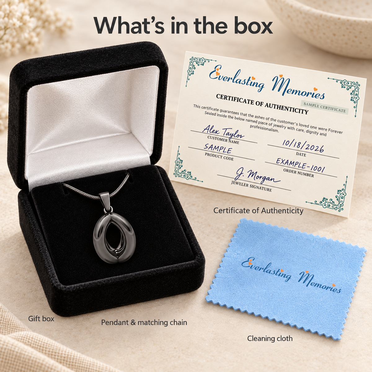 Black Plated Open Ardor Forever Sealed Memorial Jewelry — whats in box — evr20028bfs