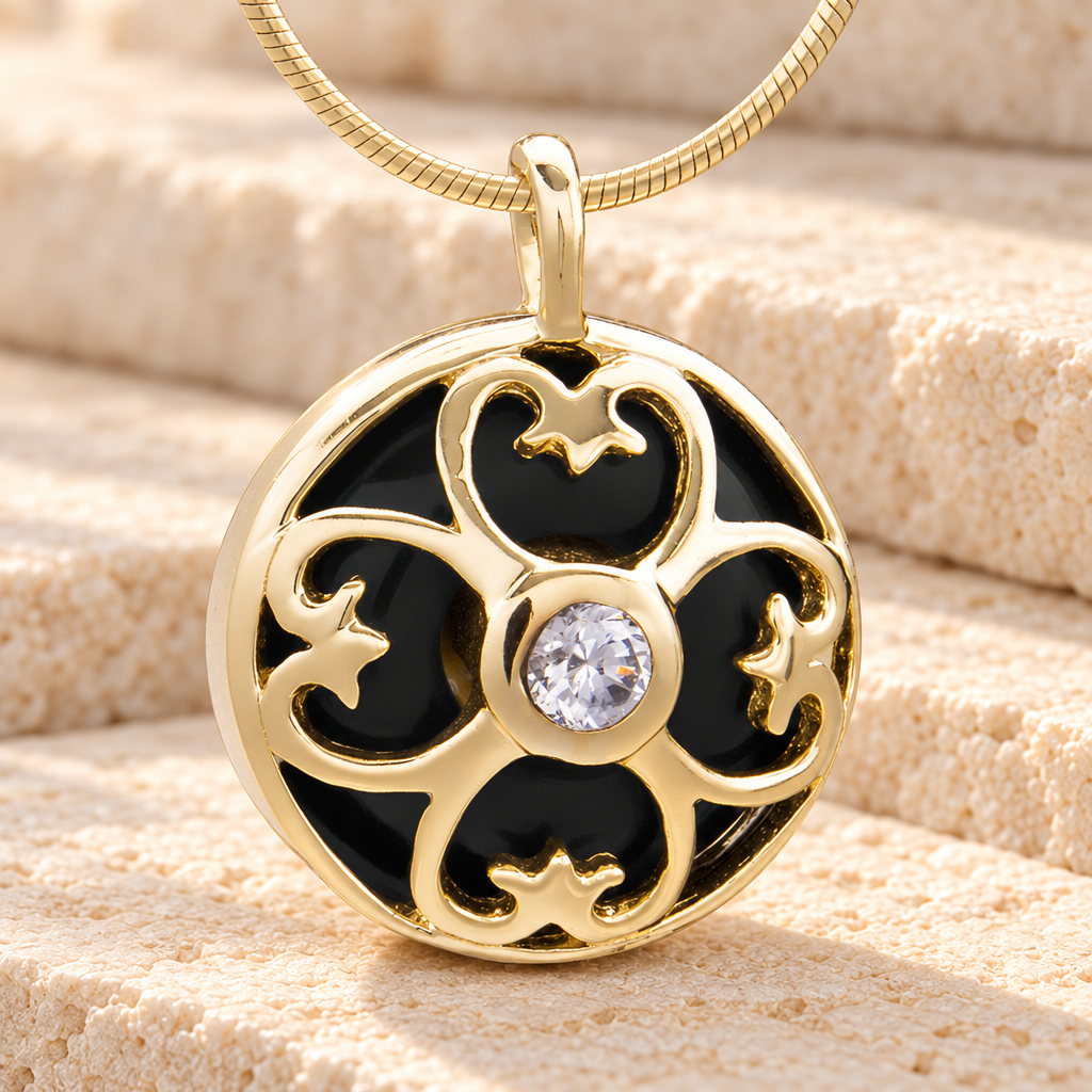 Gold Plated Gentle Night Cremation Jewelry — main — evr6521g