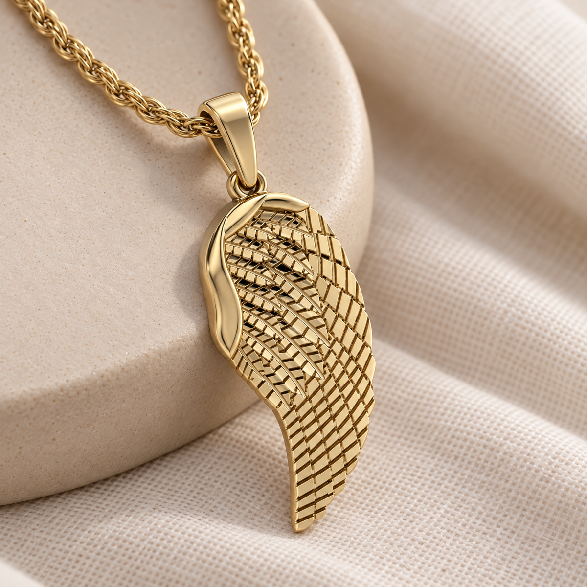 Gold Plated Feather Forever Sealed Memorial Jewelry — alternate view — evr6761gfs