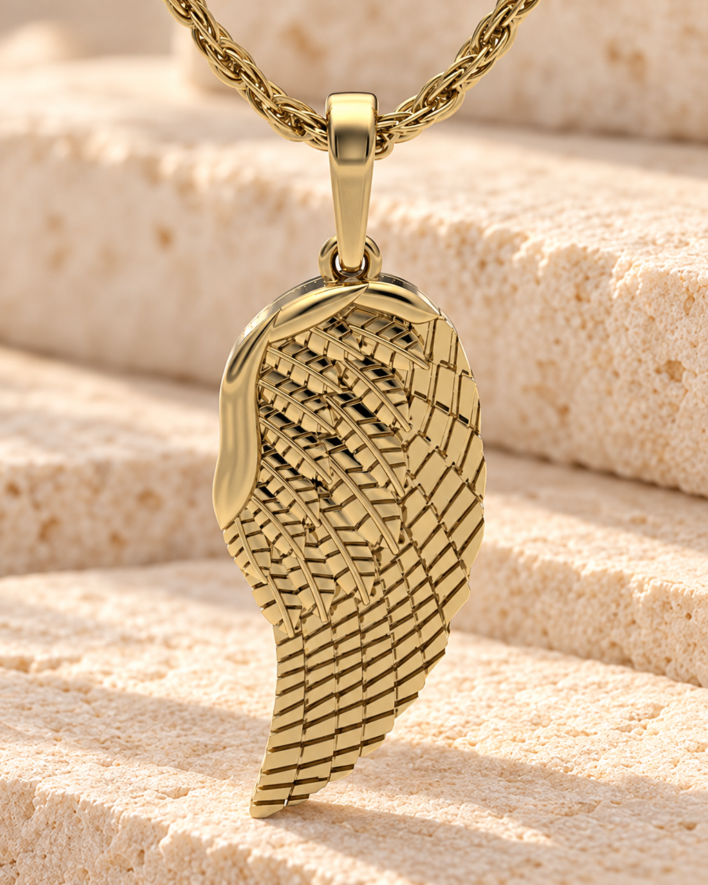 Gold Plated Feather Forever Sealed Memorial Jewelry — main — evr6761gfs