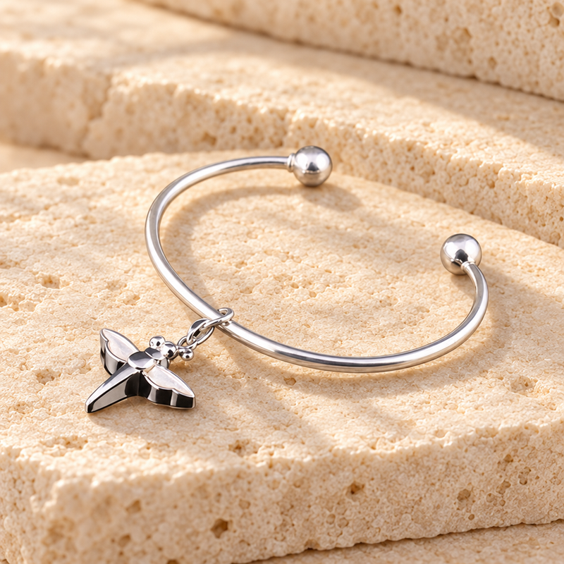 Sterling Silver Pearly Dragon Cremation Bracelet