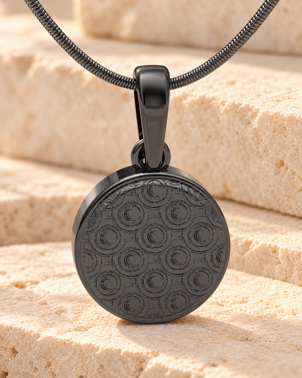 Black Plated Circled Love Forever Sealed Memorial Jewelry — main — evr20032blfs