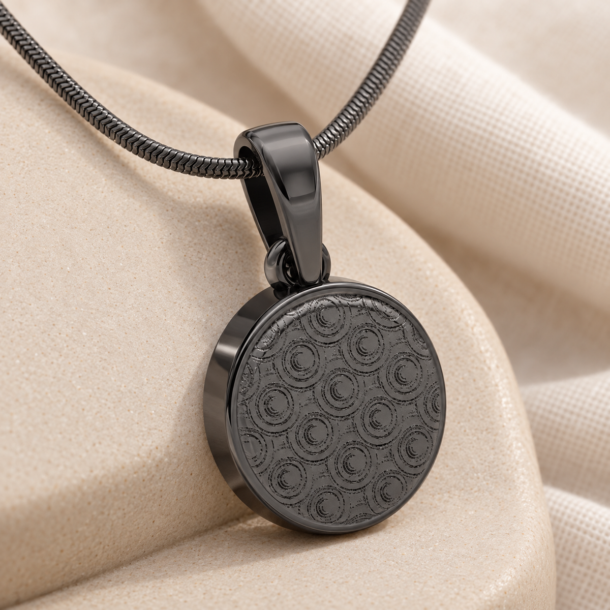 Black Plated Circled Love Forever Sealed Memorial Jewelry — alternate view — evr20032blfs