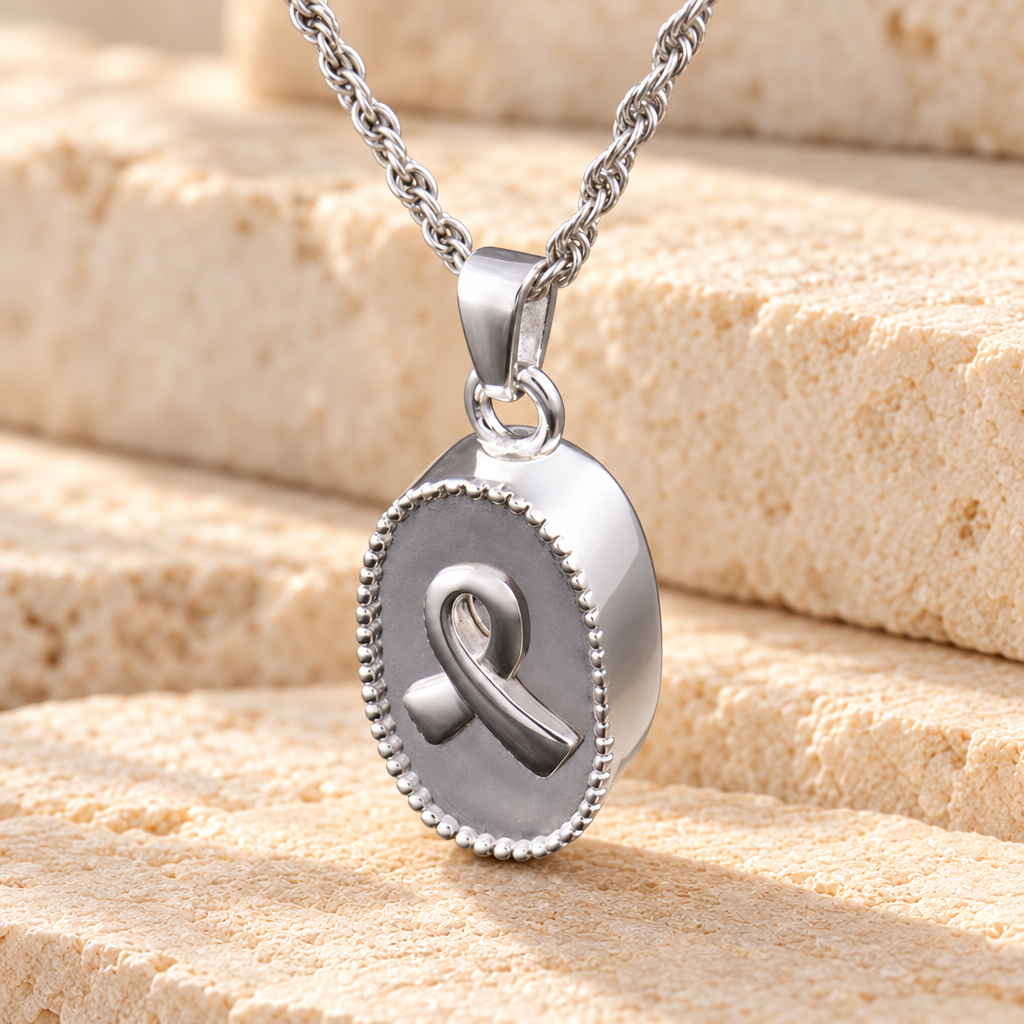 Breast Cancer Ribbon Cremation Keepsake — main — evr192ss