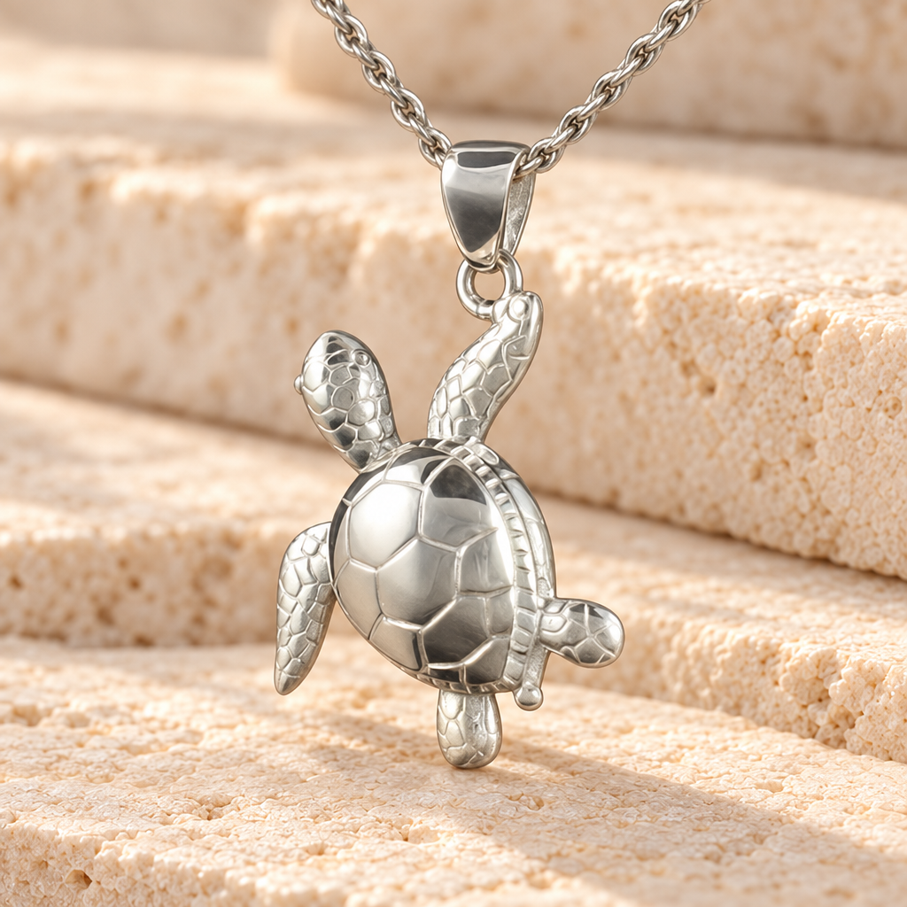 Sterling Silver Tortoise Necklace Urn — main — evr948ss