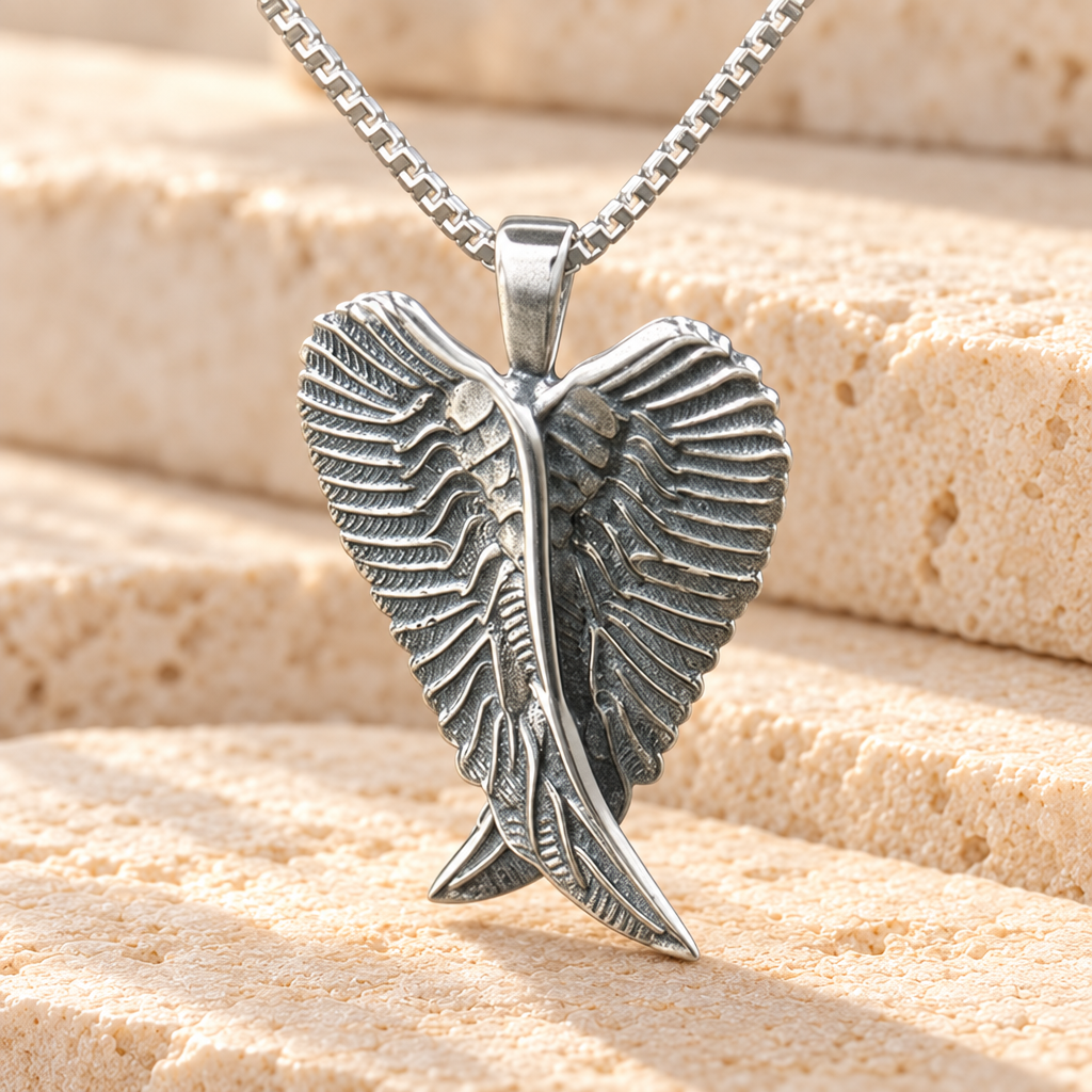 Antique Sterling Silver Angelic Memorial Locket — main — evr918antss