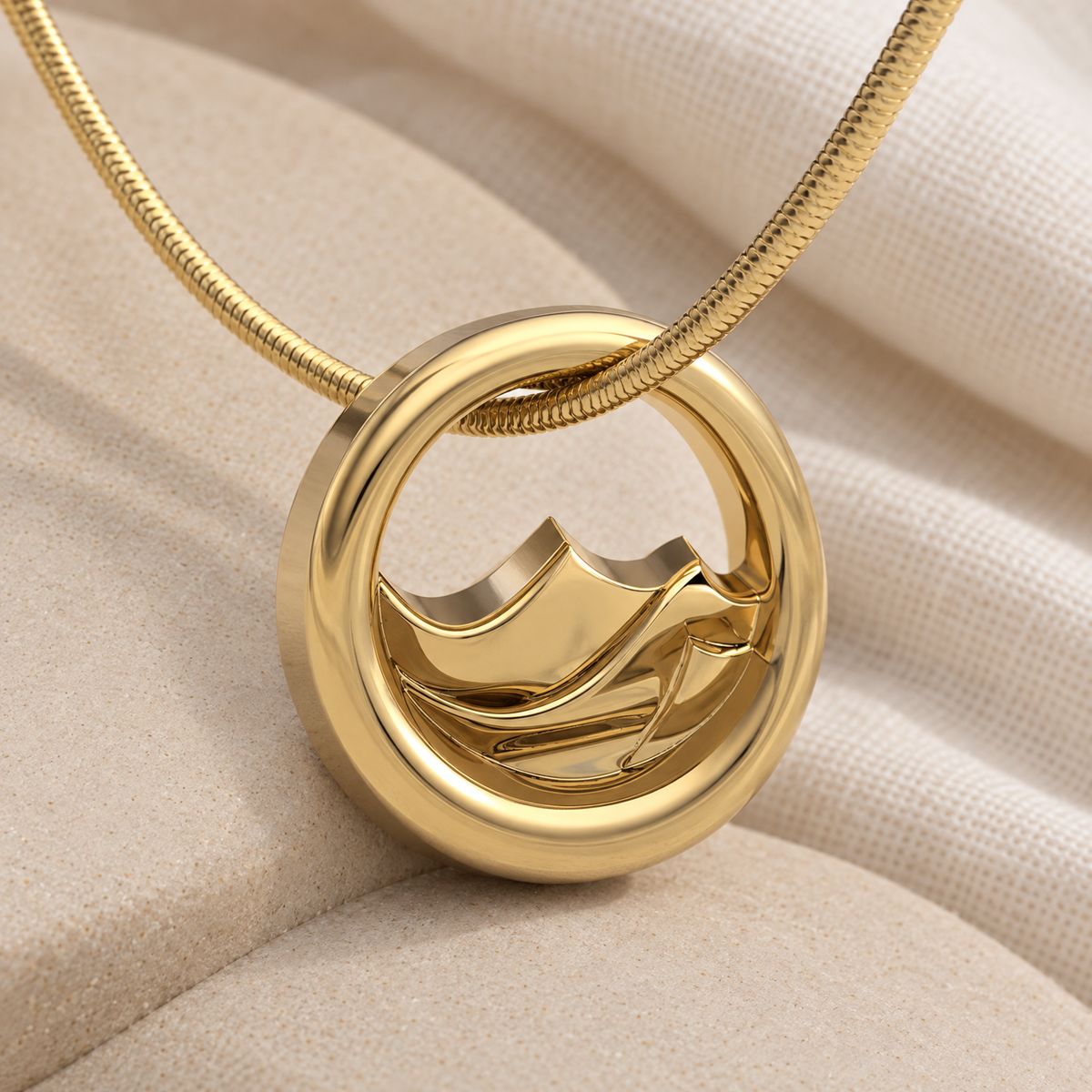 Gold Plated Appalachia Forever Sealed Memorial Jewelry — alternate view — evr20006gfs