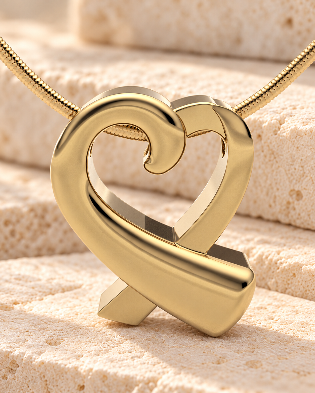Gold Plated Folded Heart Forever Sealed Memorial Jewelry — main — evr6181gfs