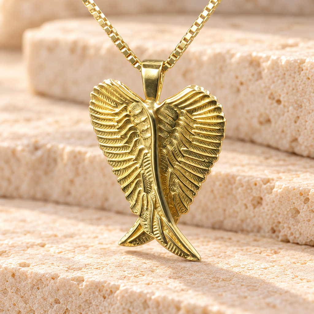 Gold Plated Angelic Funeral Jewelry — main — evr918gv