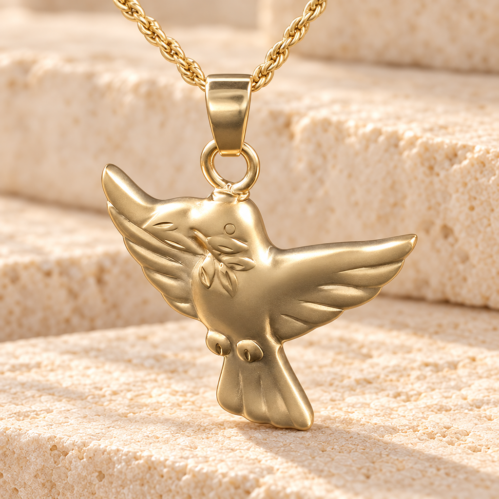 14K Gold Plated Dove Open Wings Jewelry Urn — main — evr159gv