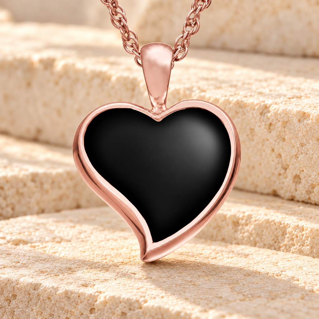 14K Rose Gold Knighted Heart Remembrance Jewelry — main product image